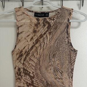 Lioness Beige and Brown Snake Print dress